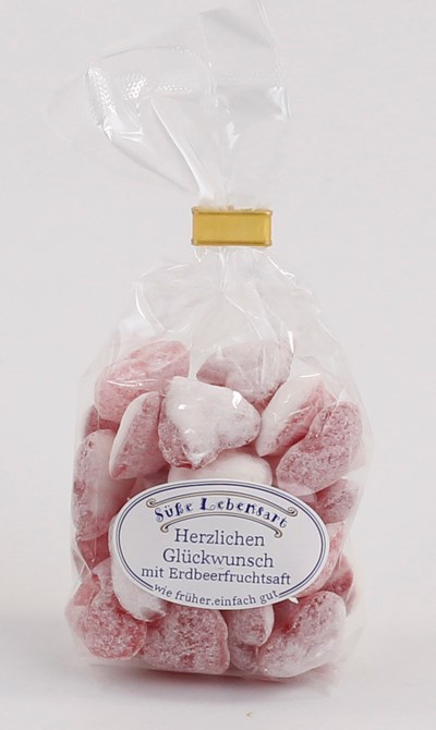 Herzlichen Glückwunsch, Erdbeer Joghurt Herzen, 120g