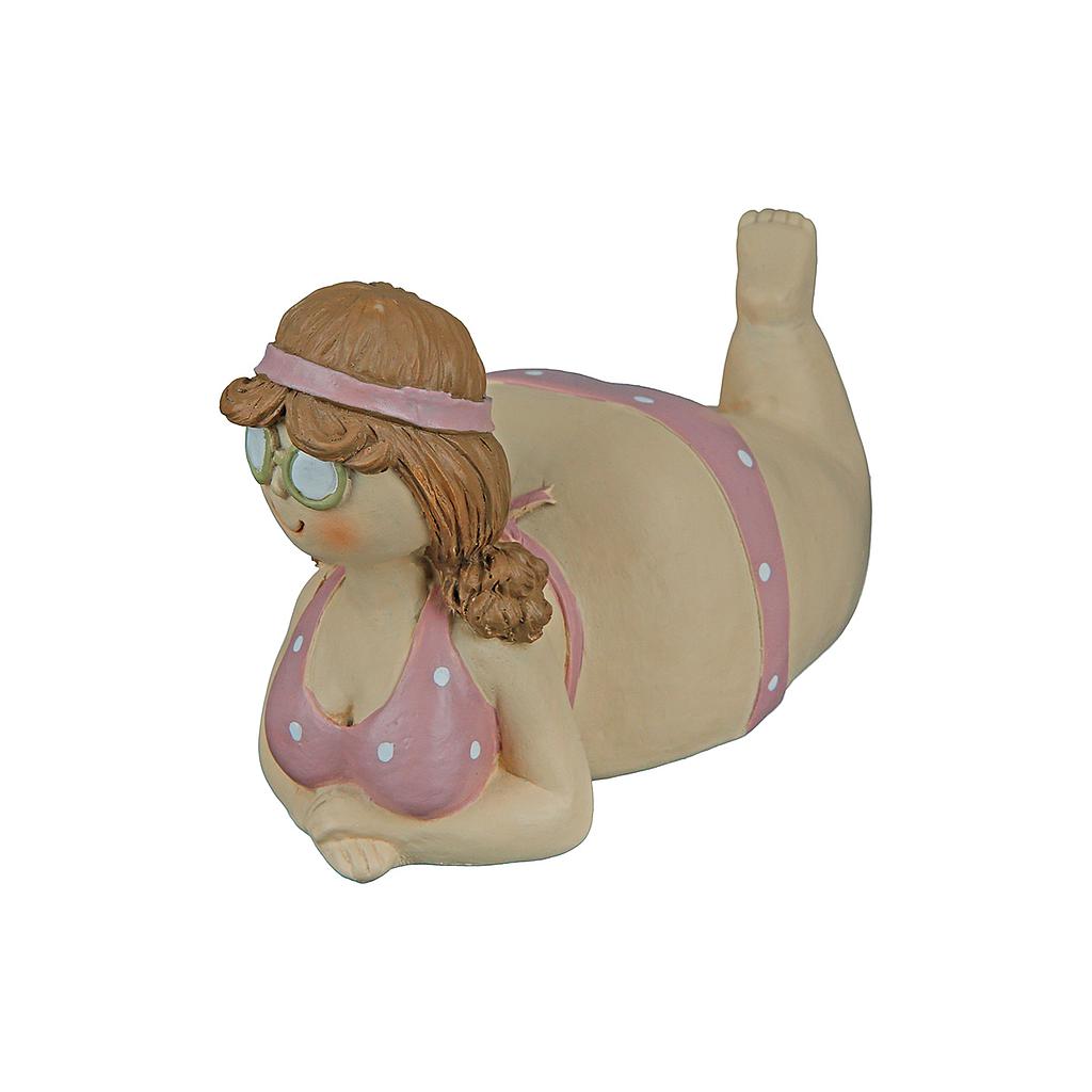 Poly Figur &quot;Molli&quot; liegend rosa