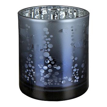 Glas Windlicht "Seaworld", blau