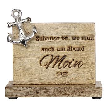 Holz Botschaften "Moin"