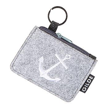 Filz Schlüsseltäschchen, Anker, grau