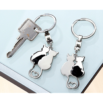 Metall Schlüs.An.Katzenliebespaar 