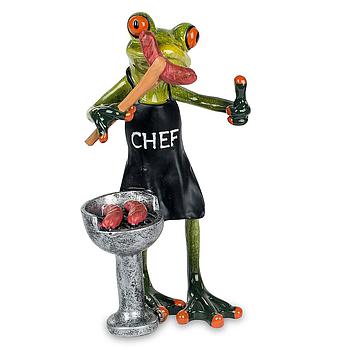 Frosch am Grill mit Wurst