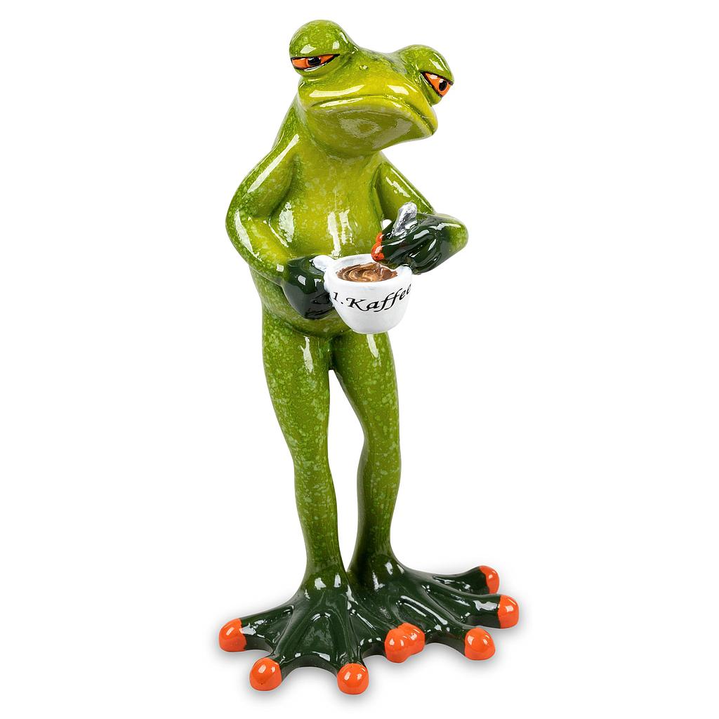 Frosch erster Kaffee Mann