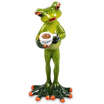 Frosch erster Kaffee Frau