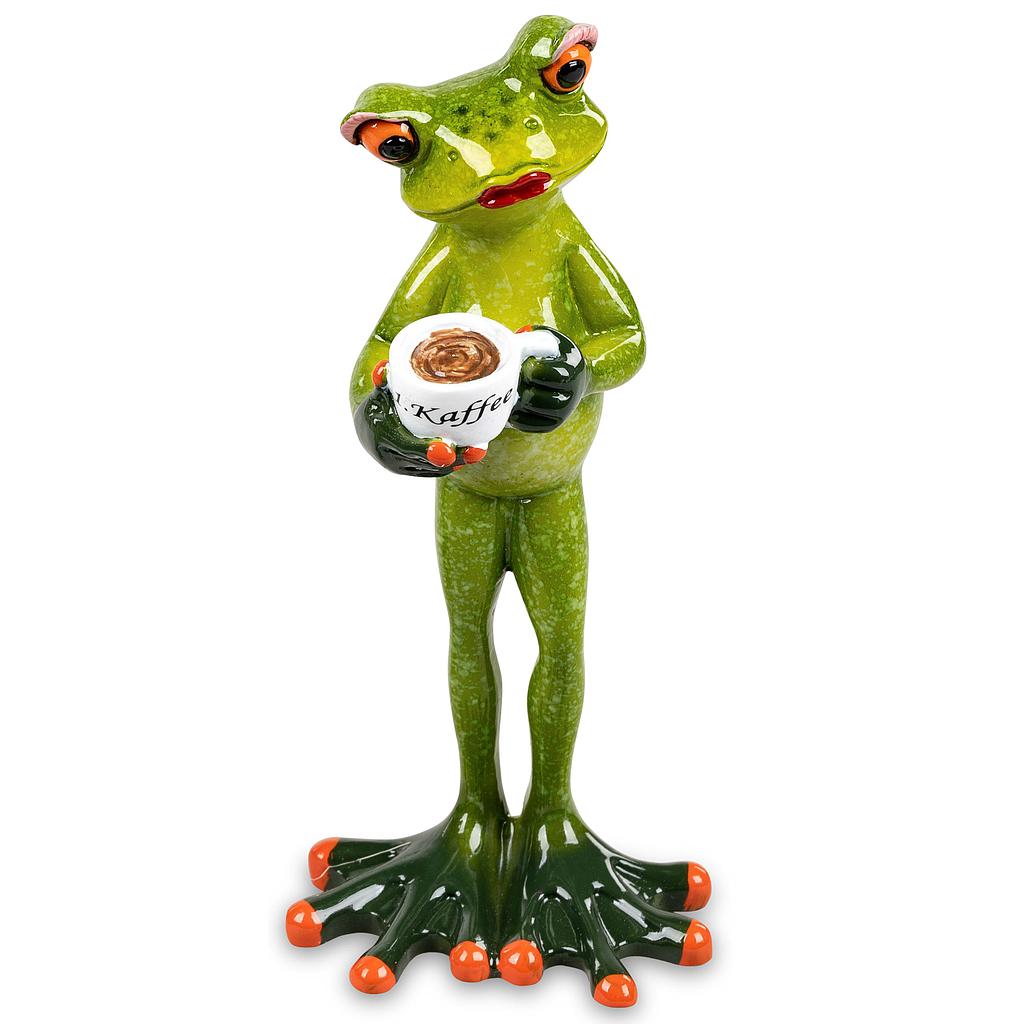 Frosch erster Kaffee Frau