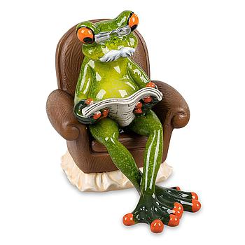 Frosch Opa im Sessel