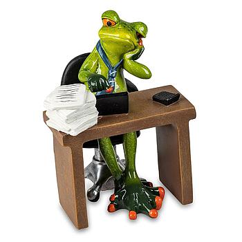 Frosch Mann im Büro