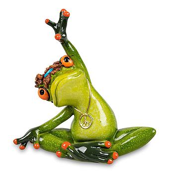 Frosch Hippie streckend