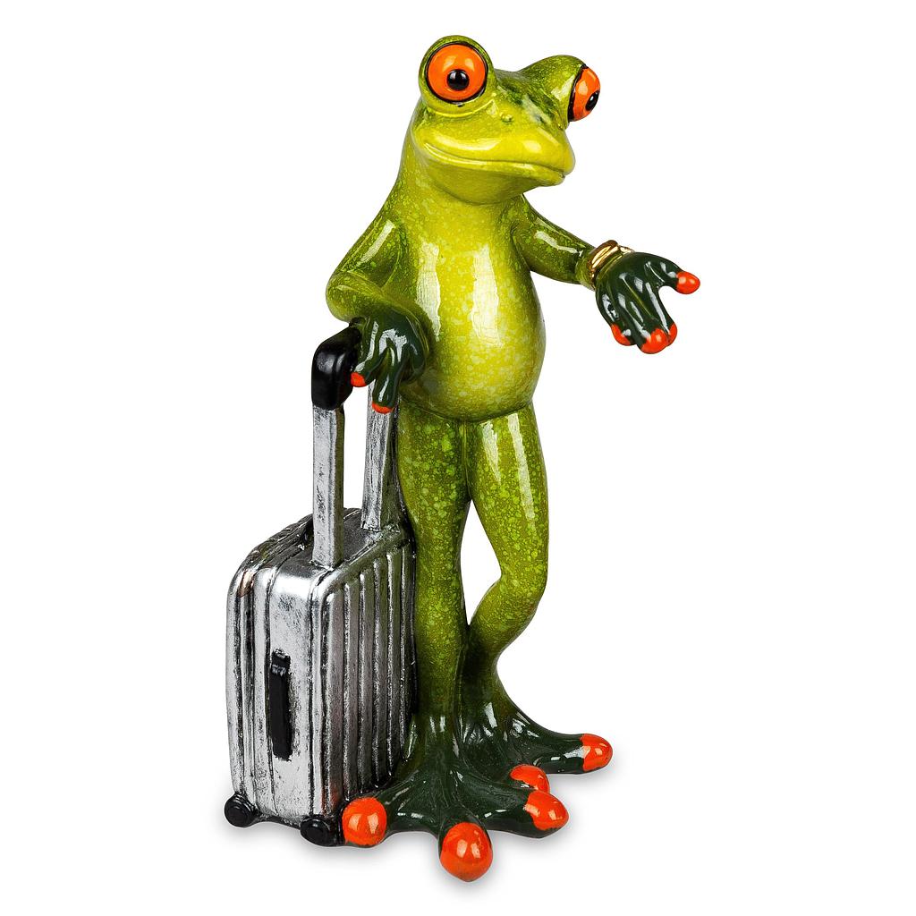 Frosch mit Koffer Mann