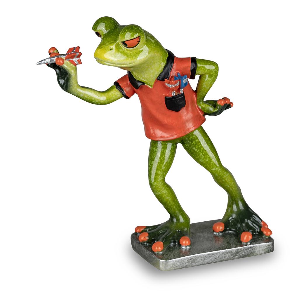 Frosch spielt Dart rot