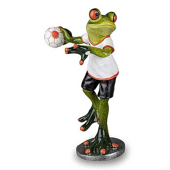 Frosch spielt Handball weiß