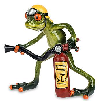 Frosch Feuerwehr mit Feuerlöscher