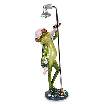 Frosch unter der Dusche Mann