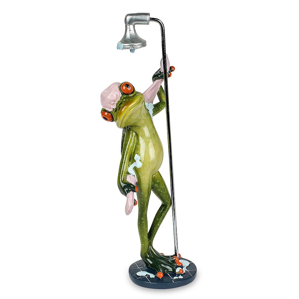 Frosch unter der Dusche Mann