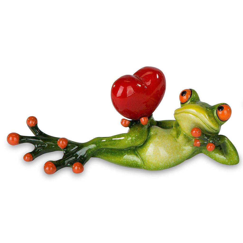 Frosch mit Herz am liegen