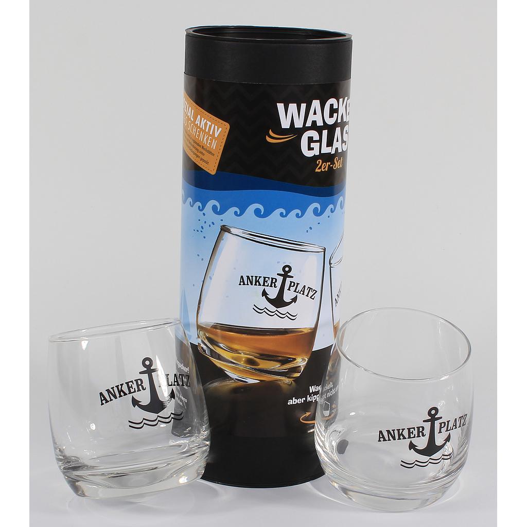 Wackelglas &quot;Ankerplatz&quot; 2er-Set