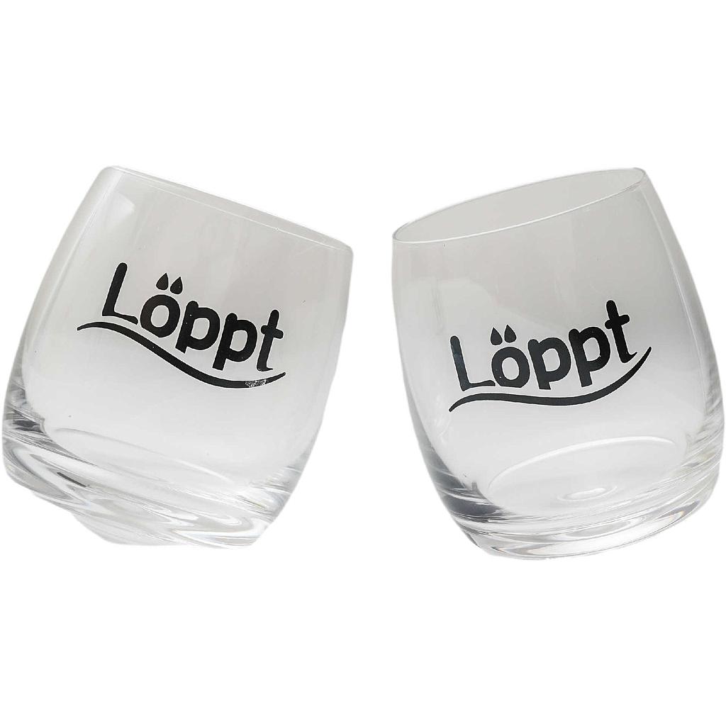 Wobbling Glass "Löppt" ca. 200 ml 2er-Set