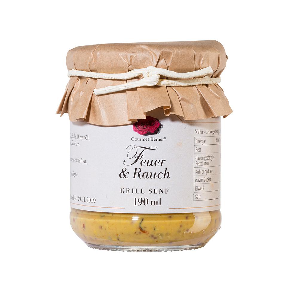 Feuer und Rauch, Grill Senf, 190ml Glas