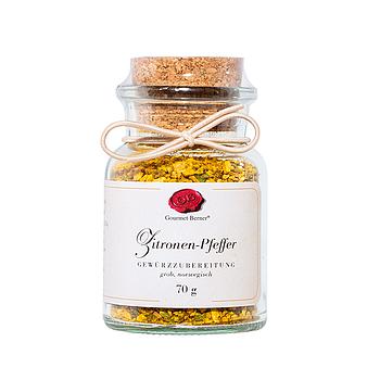 Zitronenpfeffer norwegisch, grob 70g im Korkenglas