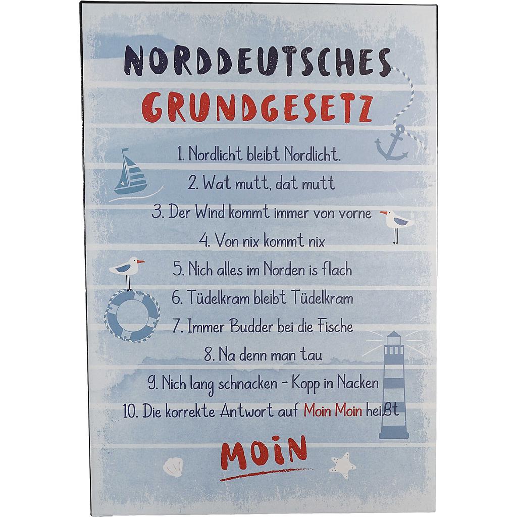 Schild 'Nordd. Ggesetz', 22x32 cm H