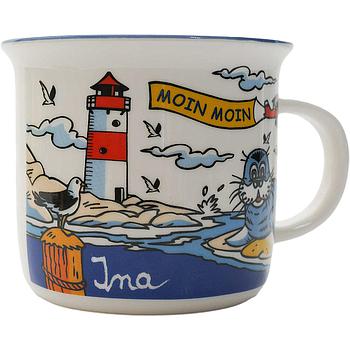 Becher Strand/Seehund Gravurfläche (30654)