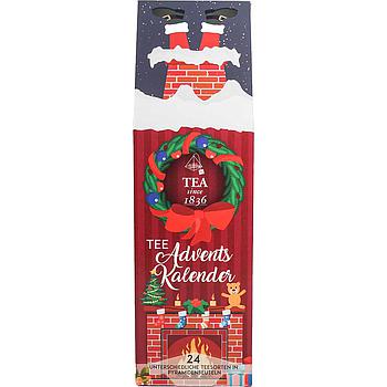 Tee-Adventskalender „Kamin Klassisch“ mit 24 Pyramidenbeuteln einzeln im Sachet verpackt Format 92 x 92 x 305 mm
