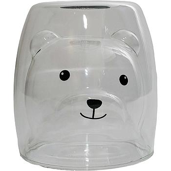 Glas „Pat" doppelwandiges Glas mit Bär-Motiven 2-fach sortiert, 0,2 l H 8,5 cm, Ø 7 cm