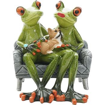 Frosch-Paar mit Haustier, braunes Fell