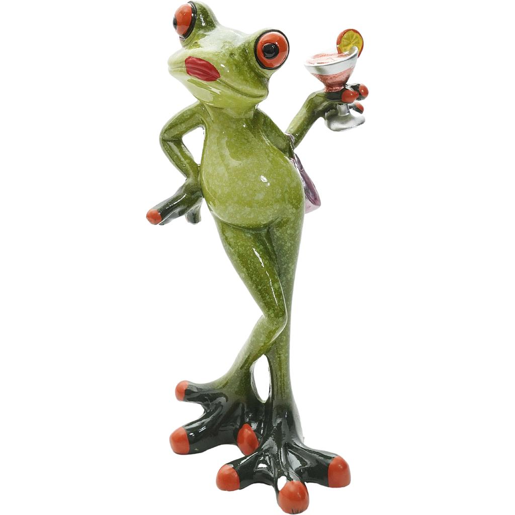 Frosch-Lady mit Cocktailglas