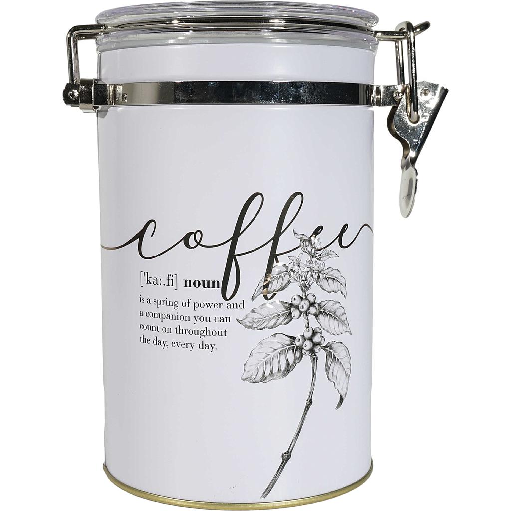 Dose &quot;Iva&quot;, 250 g Weißblech, rund, mit Aroma-Bügelverschluss matt, geprägt H 16,5 cm, Ø 10,3 cm