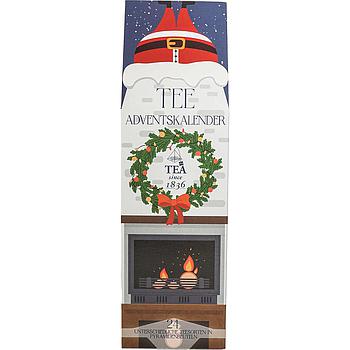 Tee-Adventskalender „Kamin Hygge“ mit 24 Pyramidenbeuteln einzeln im Sachet verpackt Format 92 x 92 x 305 mm