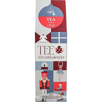 Tee-Adventskalender „Nussknacker rot“ mit 24 Pyramidenbeuteln einzeln im Sachet verpackt Format 92 x 92 x 305 mm