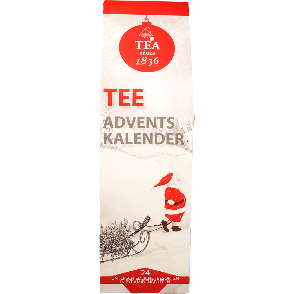 Tee-Adventskalender „Norwin“ mit 24 Pyramidenbeuteln einzeln im Sachet verpackt Format 92 x 92 x 305 mm