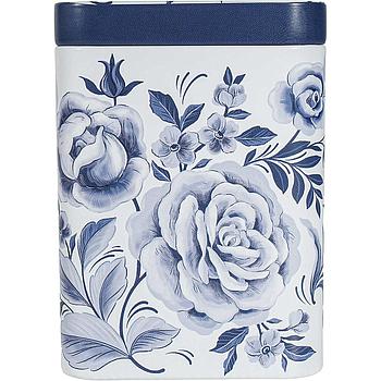 Dose "Rosalinda", 100 g Weißblech, eckig, Stülpdeckel,  7,3 x 7,3 x 10 cm