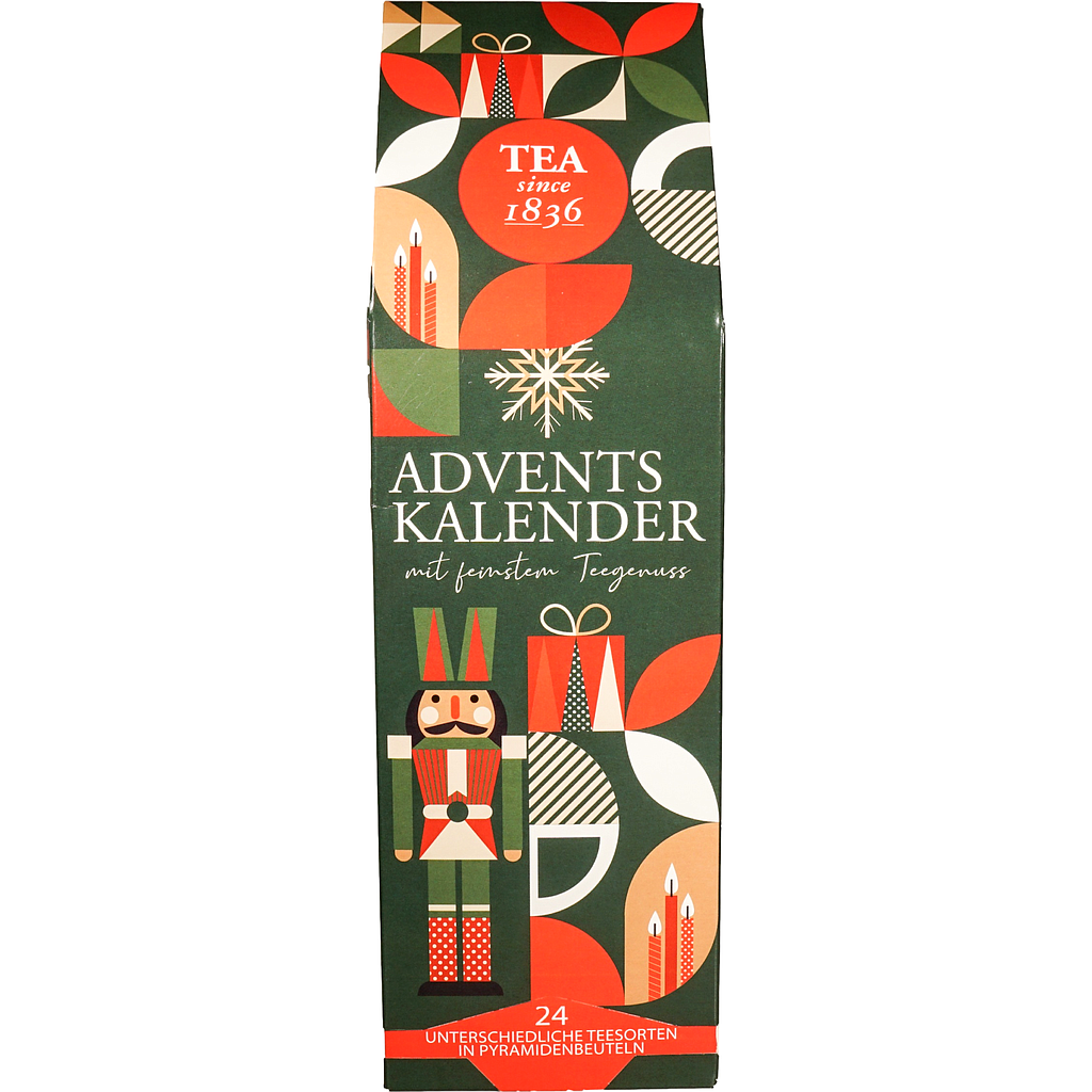 Tee-Adventskalender „Scandic Tea“ mit 24 Pyramidenbeuteln einzeln im Sachet verpackt Format 92 x 92 x 305 mm