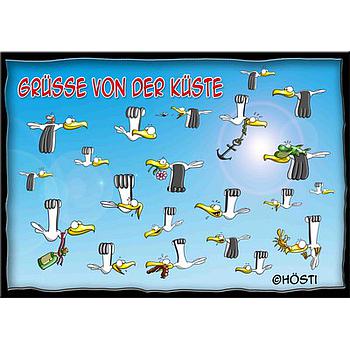 Hösti Postkarte Grüße von der Küste (Möwe)