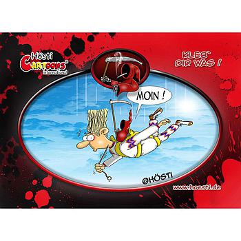 Klebe-Postkarte "Sensenmann"