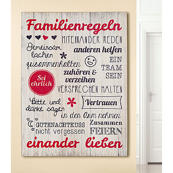 MDF Weisheit "Familienregeln" 