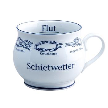 Kapitänstasse bauchig Schietwetter / Ebbe & Flut