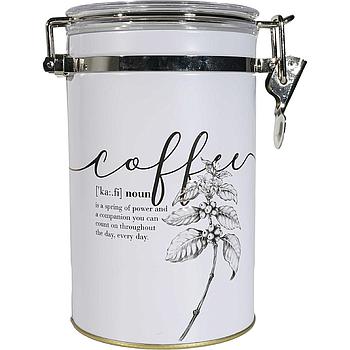 Dose "Iva", 250 g Weißblech, rund, mit Aroma-Bügelverschluss matt, geprägt H 16,5 cm, Ø 10,3 cm